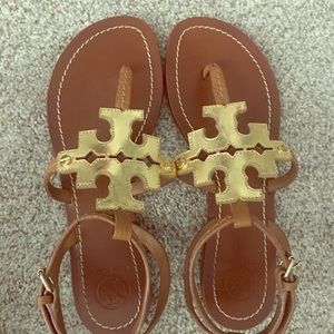 Tory Burch gold chandler sandals